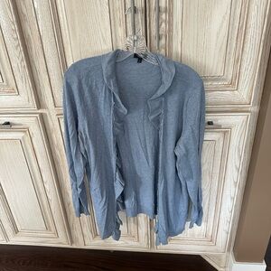 Talbots Woman Open-Front Ruffled Cardigan